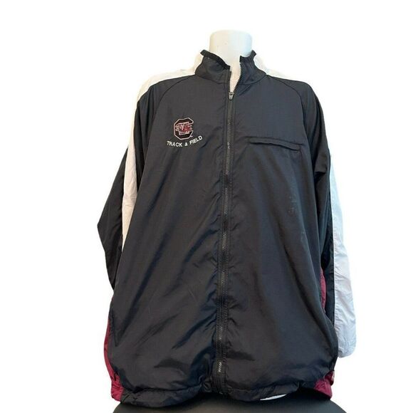 Vtg XXL Nike Track Jacket South Carolina Black Mesh Interior Zipper Pockets USA - Picture 1 of 7